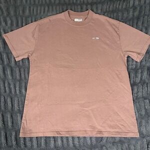 Wolf Bear Graphic T-Shirt Size L Brown Short Sleeve Casual Crew Neck Tee